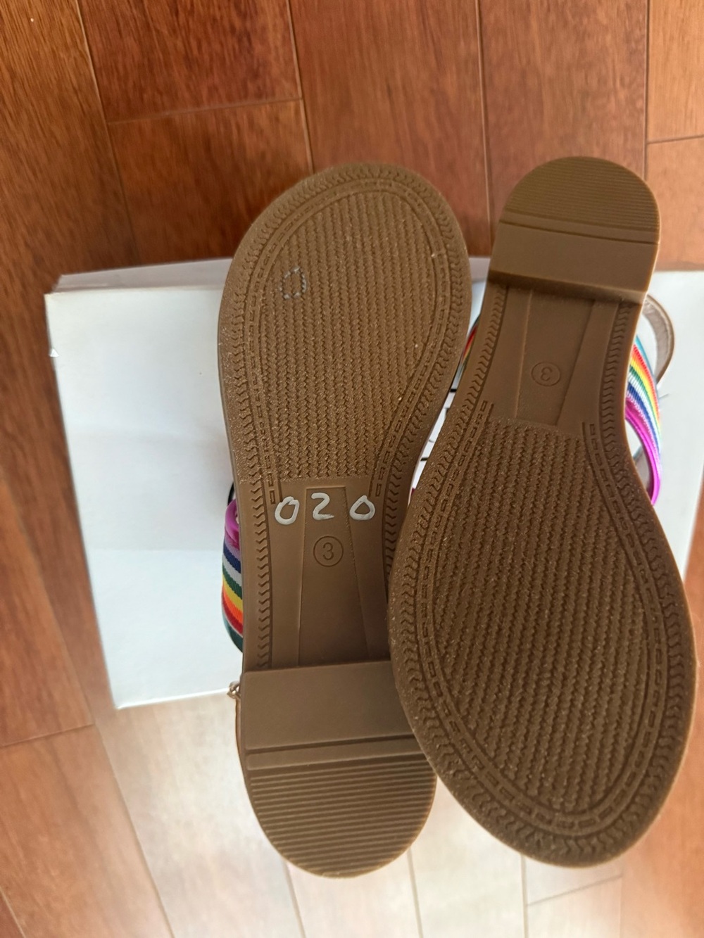 Steve Madden Multicolor Metallic Strap Sandals - Tan Footbed - Picture 3 of 4